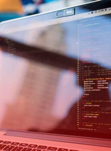 An image of schema markup on a computer so that websites get found more easily