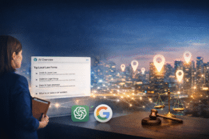 Image showing law firms not being found by AI and google.