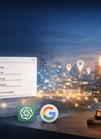 Image showing law firms not being found by AI and google.